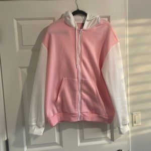 SHEIN | Zip-Up Jacket | Pink, White | Brand New, No Tags